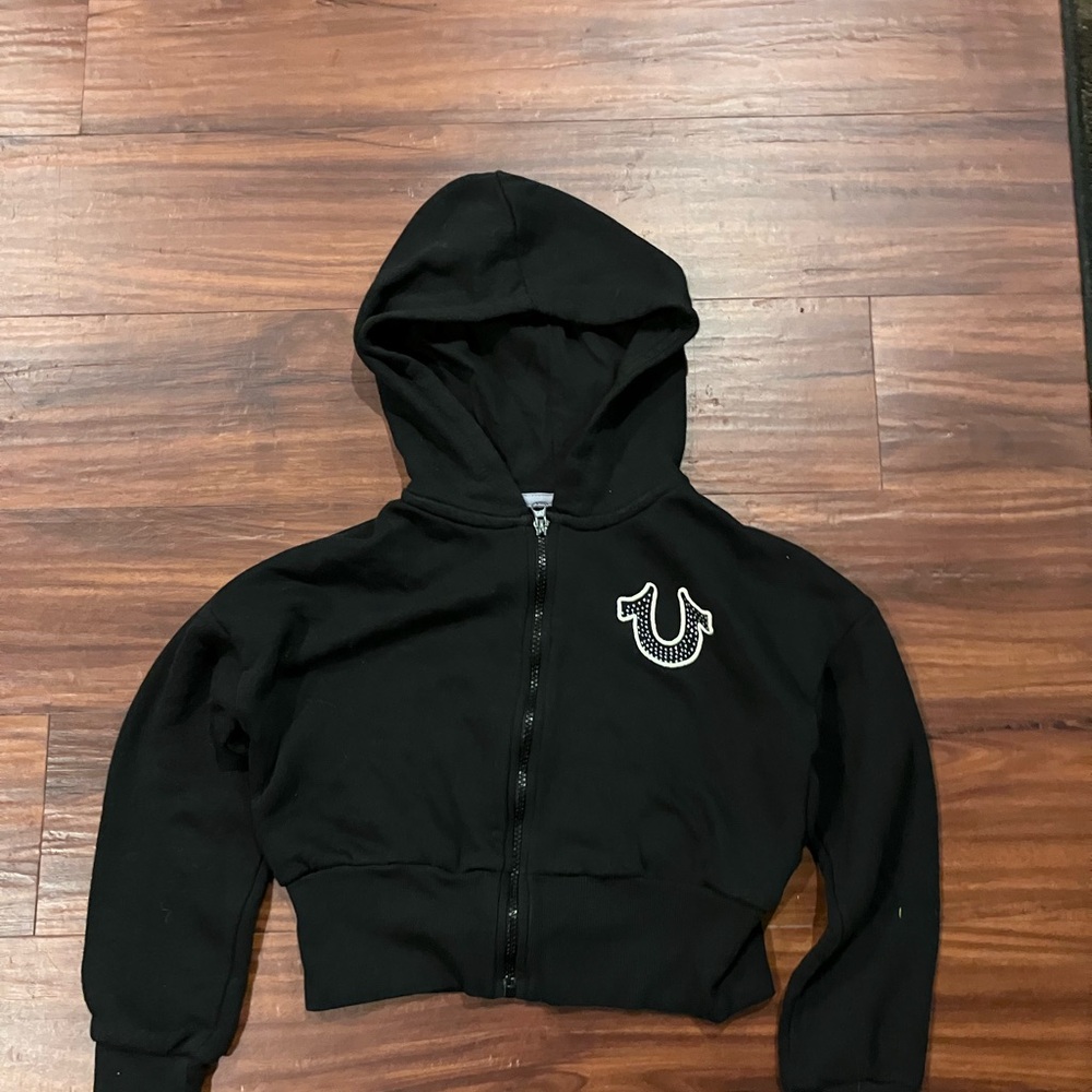 True Religion Black Zip-Up Hoodie